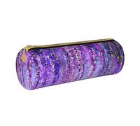 IUBBKI Étui à Crayons en Cuir SpringPurpleVioletFlowersWisteria Holder Pouch Box Maquillage Sac Organisateur avec Fermeture Éclair pour Le Bureau De L'école