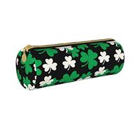 IUBBKI Étui à Crayons en Cuir StPatrick'SDayGreenClover Holder Pouch Box Maquillage Sac Organisateur avec Fermeture à glissière pour Le Bureau de l'école