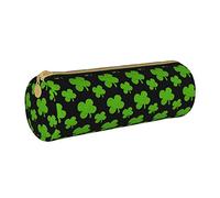 IUBBKI Étui à Crayons en Cuir StPatricksShamrockClover Holder Pouch Box Organisateur de Sac de Maquillage avec Fermeture à glissière pour Le Bureau de l'école