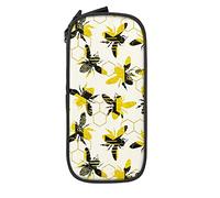 IUBBKI Étui à Crayons Honey Bee Grande capacité Pochette à Crayons Durable Sac de Stylo de Rangement avec Pochette à Fermeture éclair boîte étui Stationnaire