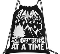 IUBBKI Faire les souvenirs un camping à la fois cadeaux sac à dos noir cadeaux pour filles anniversaire noël sacs à cordon trousse de maquillage