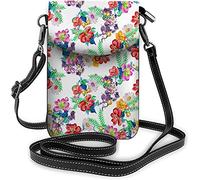IUBBKI Floral petit téléphone portable sac à main aquarelle Roses Bouquet croissance plante sac à bandoulière pour femmes portefeuille sacs à main et sacs à main foncé