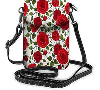 IUBBKI Floral petit téléphone portable sac à main aquarelle Roses Bouquet croissance plante sac à bandoulière pour femmes portefeuille sacs à main et sacs à main foncé