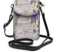IUBBKI Floral petit téléphone portable sac à main aquarelle Roses Bouquet croissance plante sac à bandoulière pour femmes portefeuille sacs à main et sacs à main foncé