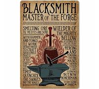 IUBBKI Forgeron Maître de la Forge Forgeron Metallblechschild Gusseisen Knowledge Poster That's What I Do I Hit Metal Club Bar Café Home Kitchen Wandschild 20,3 x 30,5 cm