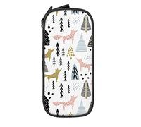 IUBBKI Fox Trees Trousse à Crayons Grande capacité Pochette à Crayons Durable Sac à Stylo de Rangement avec Pochette à Fermeture à glissière Boîte Étui Stationnaire