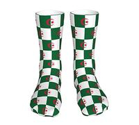 IUBBKI Funny Crazy Socks Drapeau de l'Algérie Unisexe Nouveauté Cool Funky 3d Imprimé Crew Chaussettes