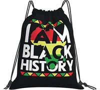 IUBBKI I Am Black History Month 2023 Sac à Dos, Sac de Gym Sackpack String Pochette de Rangement pour Gym Sports Yoga Voyage Femmes Hommes