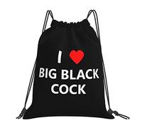 IUBBKI I Love Big Black Cock Drawstring Bags Sac à dos portable unisexe, pour les voyages sportifs à l'école