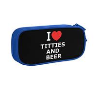 IUBBKI I Love Titties and Beer Pencil Bag Grande capacité Double Couche Office School Portable Pencil Case