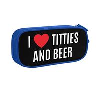 IUBBKI I Love Titties and Beer Pencil Bag Grande capacité Double Couche Office School Portable Pencil Case