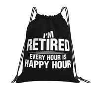 IUBBKI I'm Retired Every Day Is Saturday Draw String Backpack Unisex Portable Backpack, for School Gym Sports Travel