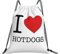IUBBKI J'aime les chiens chauds cadeaux de chien américain sac à dos noir sac à cordes de natation Durable pour les accessoires de voyage de plage de Yoga de gymnastique de sport