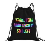 IUBBKI Je suis venu j'ai vu que j'avais de l'anxiété alors j'ai laissé un sac à dos à cordon étanche sac à dos de sport à cordon de serrage sac de sport