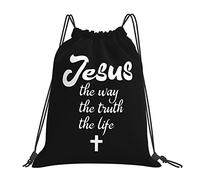 IUBBKI Jesus Is The Way The Truth The Life Draw String Backpack Unisex Portable Backpack, for School Gym Sports Travel