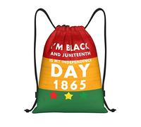 IUBBKI Juneteenth Is My Independence Day Sac à dos à cordon étanche Sac de plage Sac de sport Petit sac à dos de voyage Sac à dos de sport pour femme homme