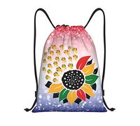 IUBBKI Juneteenth Sunflower Black History Sac à dos à cordon de serrage pour femme et homme