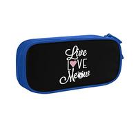 IUBBKI Live Love Meow Crayon Sac Grande Capacité Double Couche Bureau École Portable Trousse À Crayons