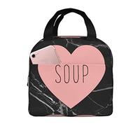 IUBBKI Love Soup Heart Lunch Bags Boîte à lunch isolée avec sac fourre-tout isotherme réutilisable pour la plage de pique-nique