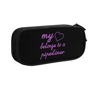 IUBBKI My Heart Belongs to A Pipeliner Pencil Bag Grande capacité Double Couche Office School Portable Pencil Case