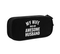 IUBBKI My Wife Has an Awesome Husband Pencil Bag Grande capacité Double Couche Office School Portable Pencil Case