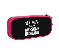 IUBBKI My Wife Has an Awesome Husband Pencil Bag Grande capacité Double Couche Office School Portable Pencil Case