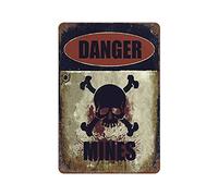 IUBBKI Panneau métallique en étain de Danger Mines, peinture en fer artistique suspendue, rétro, maison, cuisine, jardin, Garage, décor mural