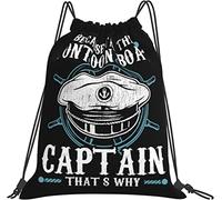 IUBBKI Parce que je suis le pon-toon Boat Cap-Tain Gifts Sacs noirs Sac à dos à cordon pour femmes hommes enfants Draw String Back Sack Accessoires