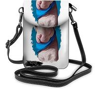 IUBBKI Petit sac à main en cuir Pu pour téléphone portable Big White Dark Head Ferocity Tiger Open Mouth Sacs à bandoulière Portefeuille de voyage