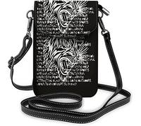 IUBBKI Petit sac à main en cuir Pu pour téléphone portable Big White Dark Head Ferocity Tiger Open Mouth Sacs à bandoulière Portefeuille de voyage