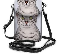 IUBBKI Petit sac à main en cuir Pu pour téléphone portable Big White Dark Head Ferocity Tiger Open Mouth Sacs à bandoulière Portefeuille de voyage