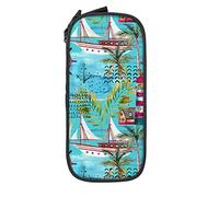IUBBKI Phare Yacht océan Porte-Crayon Grande capacité Pochette à Crayons Durable Sac de Stylo de Rangement avec Pochette à Fermeture éclair boîte étui Stationnaire