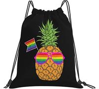 IUBBKI Pine LGBT Lesbian Gay Bisexual Pride Rainbow Flag Gifts Black Backpack Camping Tote Bag Travel Party Sport Training Beach Gym Pack Bag for Girls Boys Teens
