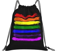 IUBBKI Pride Rainbow LGBTQ Gay Progress Bisexual Non Binary Lesbian Transgender Gifts Sac à dos noir Cadeaux pour filles Anniversaire Noël Sacs à cordon Trousse de maquillage
