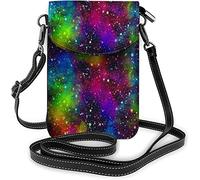 IUBBKI Pu cuir petit téléphone portable sac à main paysage prairie prairie steppe arbres montagne brouillard sacs à bandoulière portefeuille de voyage