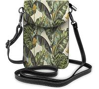 IUBBKI Pu cuir petit téléphone portable sac à main paysage prairie prairie steppe arbres montagne brouillard sacs à bandoulière portefeuille de voyage