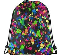IUBBKI Rainbow of Neon Paint Splatters Backpack, Gym Bag Sackpack String Pochette de rangement pour Gym Sports Yoga Voyage Femmes Hommes
