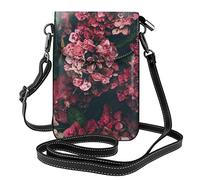 IUBBKI Sac à main pour téléphone portable Triangle Flower - Petit portefeuille en cuir à bandoulière pour femmes Sac à bandoulière pour carte de transport Cosmétiques