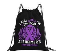 IUBBKI Sensibilisation à la maladie d'Alzheimer je porte du violet pour ma mère sac à dos à cordon étanche sac à dos de sport à cordon de serrage sac de sport