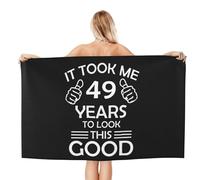 IUBBKI Serviette de Plage surdimensionnée « Joyeux 49e Anniversaire », absorbante et sans Sable, à séchage Rapide, pour la Natation, Les Voyages, Le Yoga, 81 x 132 cm, Accessoires de Plage