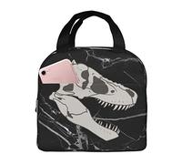 IUBBKI T Rex Crâne Sacs À Lunch Isolé Boîte À Lunch Pique-Nique Sac Déjeuner Refroidisseur Sac Fourre-Tout Pour Femme Homme Garçon Fille Bureau Travail École