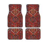 IUBBKI Tapis de Sol Avant et arrière de Voiture au Design de Tapis Oriental en Rouge et Bleu, Tapis de Voiture, Ensemble Complet de 4 Tapis, Protection Toutes Saisons