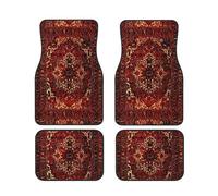 IUBBKI Tapis de Sol Avant et arrière de Voiture au Design Oriental Rouge foncé, Tapis de Voiture, Ensemble Complet de 4 Tapis, Protection Toutes Saisons