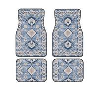 IUBBKI Tapis de Sol Avant et arrière de Voiture en Kilim Bleu Antique Oriental, Tapis de Voiture, Ensemble Complet de 4 Tapis, Protection Toutes Saisons