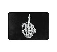 IUBBKI Tapis d'entrée 40 x 60 cm en forme d'os avec doigt d'honneur - Lavable - Paillasson créatif pour la maison, l'entrée, le bureau