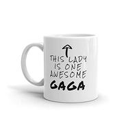 IUBBKI Tasse à café en céramique This Lady Is One Awesome Gaga (11 oz) - Anniversaire Fête des mères Noël pour maman mère grand