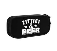 IUBBKI Titties and Beer C'est Pourquoi Je suis Ici Trousse à Crayons Grande capacité Double Couche Bureau École Portable Trousse à Crayons