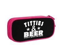 IUBBKI Titties and Beer C'est Pourquoi Je suis Ici Trousse à Crayons Grande capacité Double Couche Bureau École Portable Trousse à Crayons