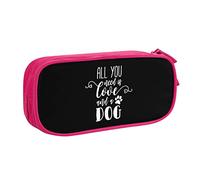 IUBBKI Tout ce Dont Vous Avez Besoin, C'est de l'amour et Un Sac à Crayons pour Chien Grande capacité Double Couche Bureau école Portable étui à Crayons
