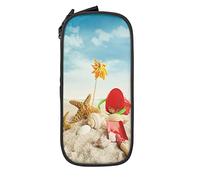 IUBBKI Trousse à Crayons Sac à Stylo Belle Plage d'été coquilles d'étoiles de mer Grande capacité Sac à Crayons Stylo Organisateur Pochette à Crayons collège école pour garçons Filles